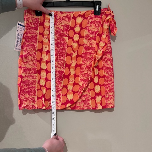 Samson Pink and Orange Patterned Wrap Skirt NWT - Picture 3 of 5